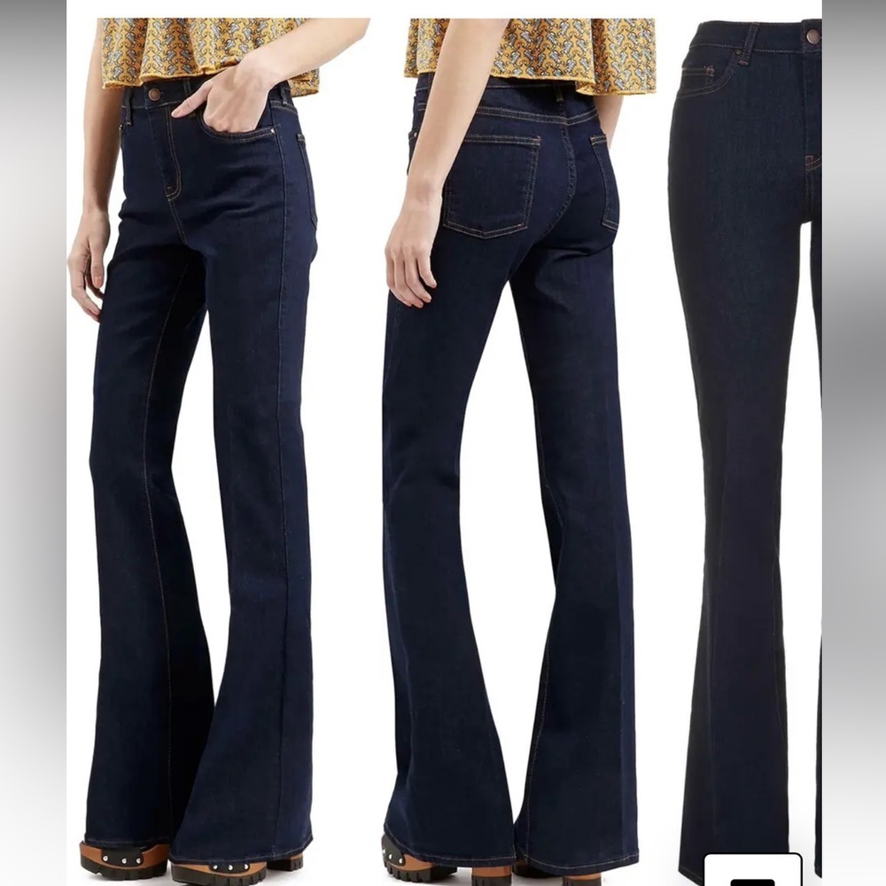 Topshop Dark Blue Boot Cut Jeans